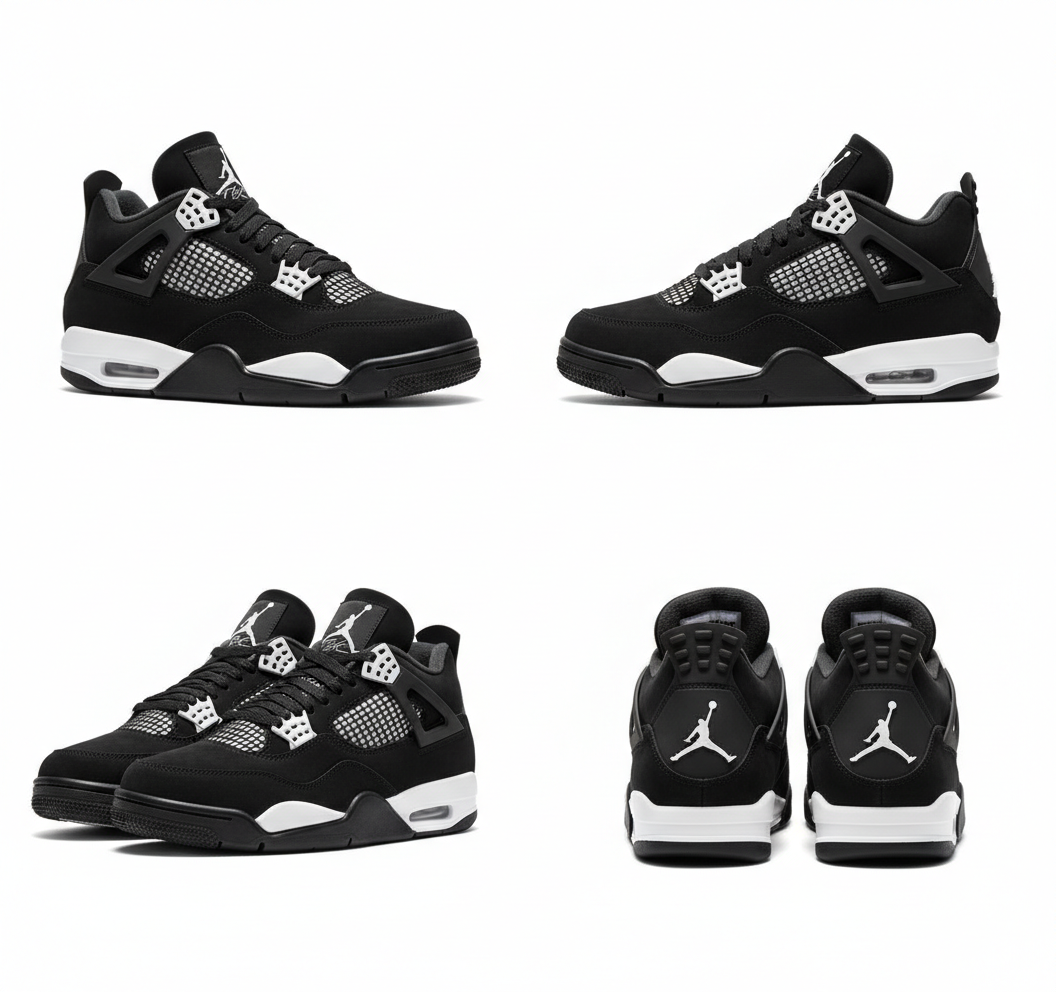 Jordan 4 Retro "White Thunder" Men's Mid Top Basketball Shoes